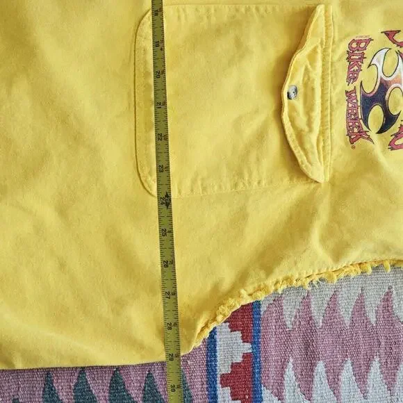 Sturgis Rally 2007 Yellow Sleeveless Denim Motorcycle Bike Week Shirt Mens 5XL - Picture 11 of 12